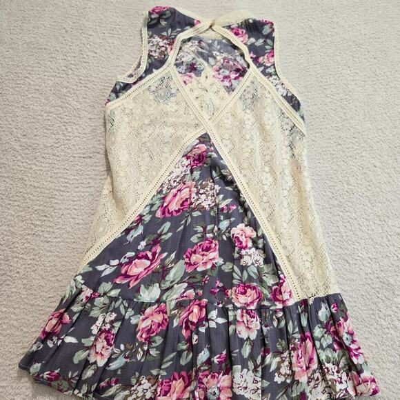 Altar'd State Floral Crochet Lace Sleeveless Dress Sz S Boho Chic Festival - Picture 8 of 12